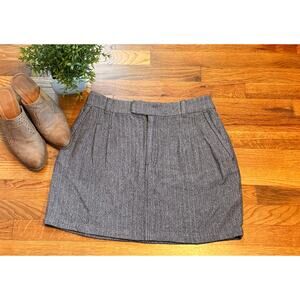 Free People Womens 2 Heathered Gray Cotton Pop Preppy Mini Skirt Corporatcore